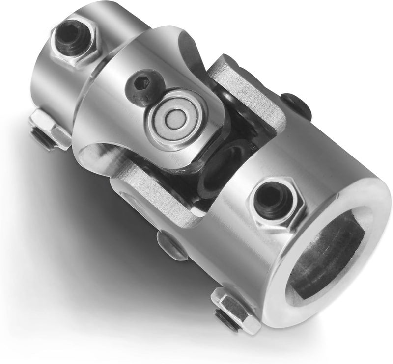 RABROPAR Store Steering U Joint 1" DD X 3/4" DD Single Steering Shaft U Joint Coupler Chrome Universal Coupling - Image 1